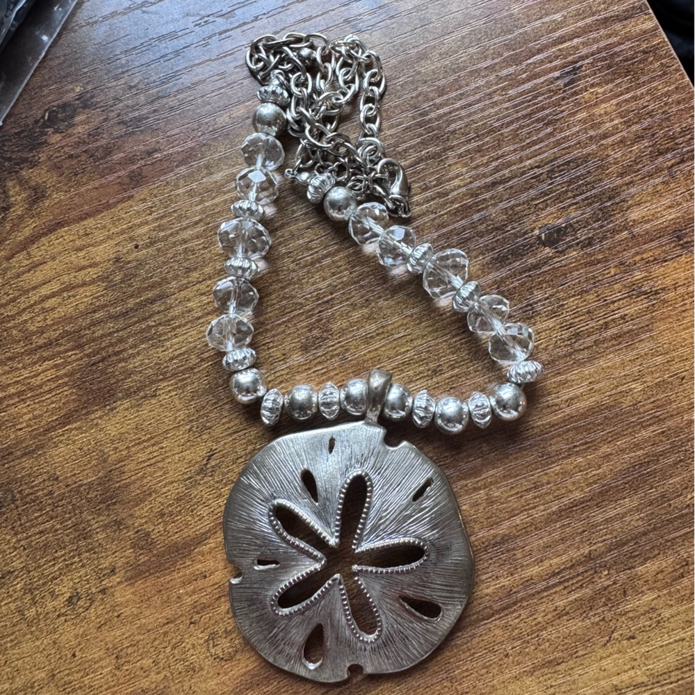Silver Sand Dollar Pendant Necklace